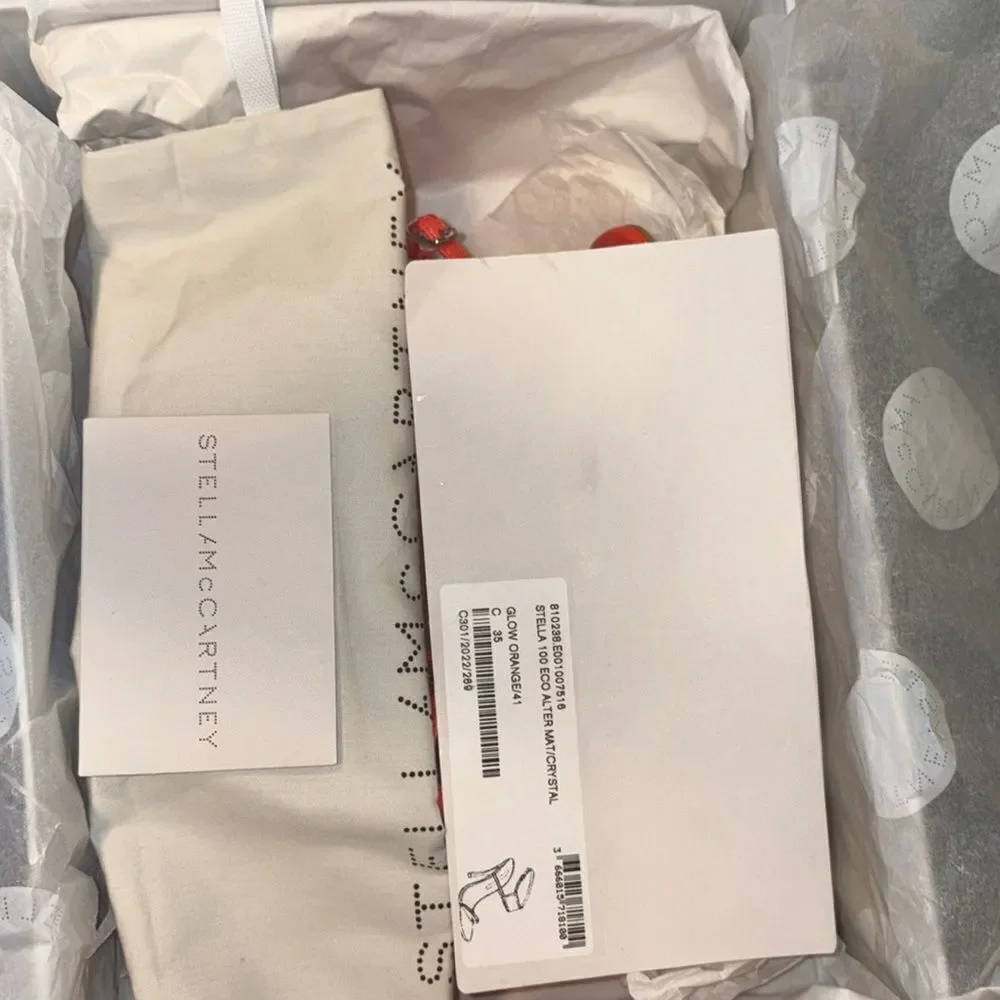 Stella McCartney 100 ECO Alter Mat Crystal  Glow Orange/Dust Bag 35 NWT $950